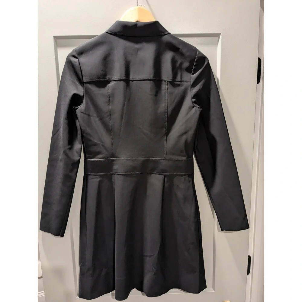 Tory‎ Burch Courbette Corpcore Trench Minidress Womens Small Black Bistretch S/P